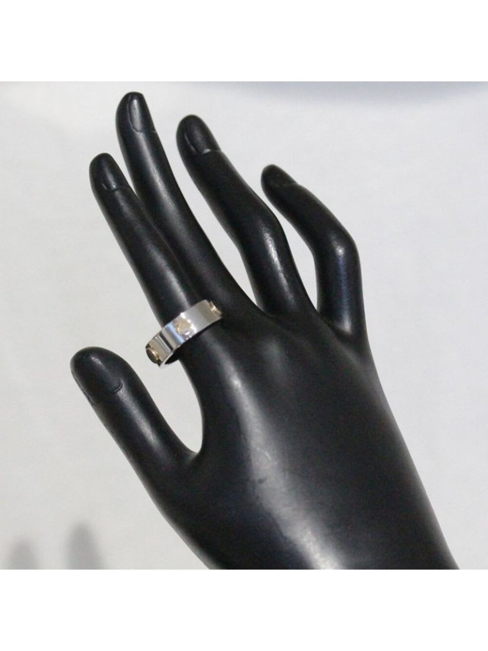 Gucci Inox Ring No 18 750 Gold Steel E0863 - Picture 6 of 7